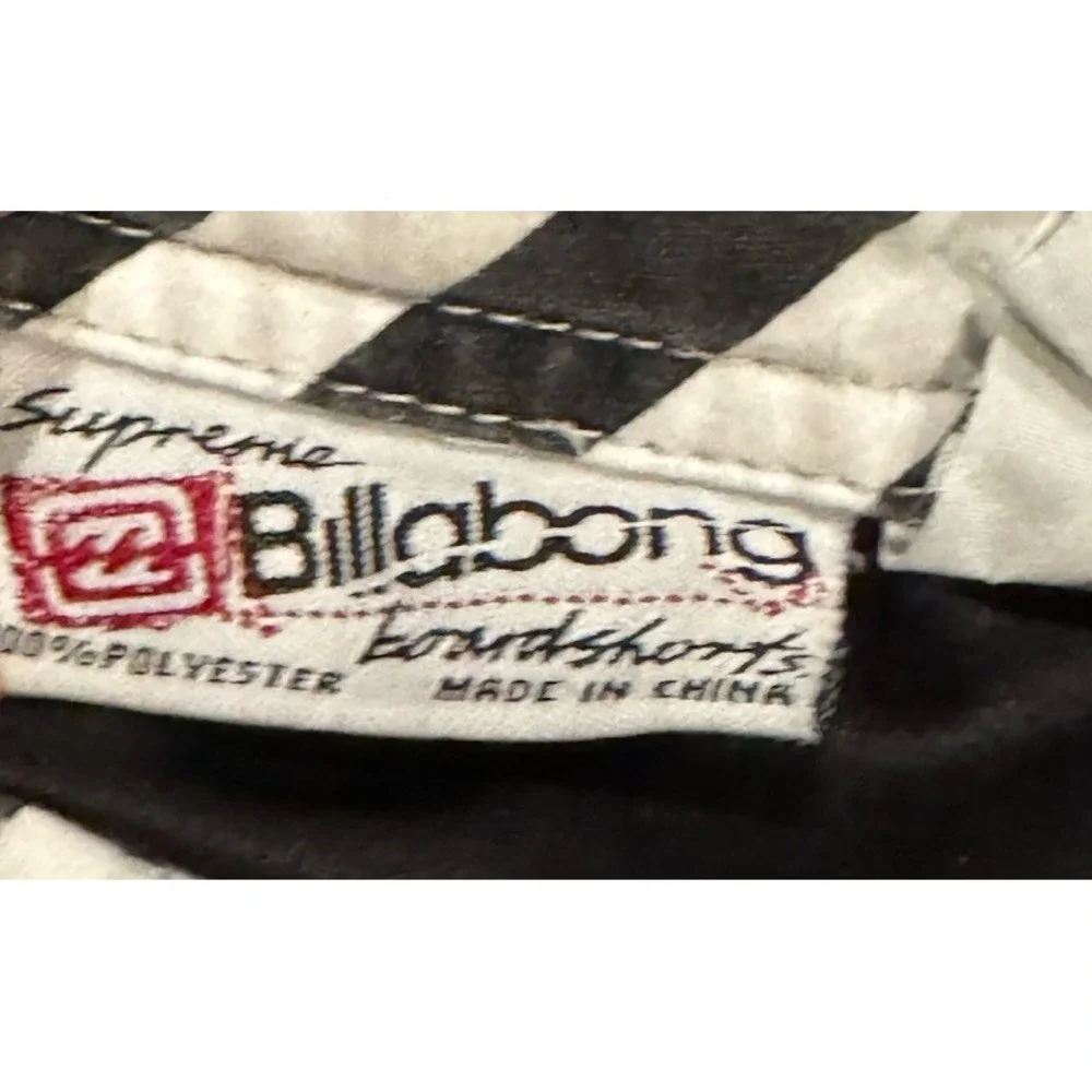 Vintage Billabong Andy Irons Rising Sun Board Shorts Black White 34 OG 90s Y2K